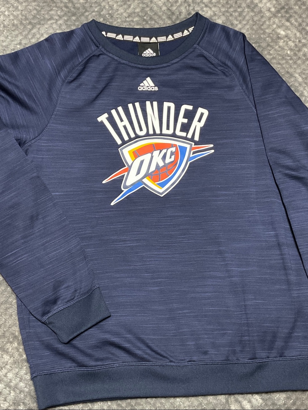 adidas Navy Thunder OKC Graphic Crew Sweatshirt